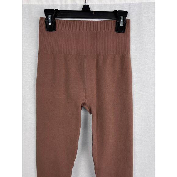 Everlane The Seamless Leggings Cotton Ribbed Acorn Brown Lounge Cozy Capsule - Picture 2 of 6
